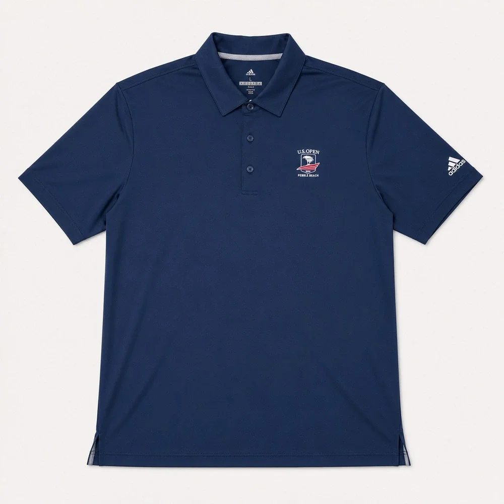 Adidas Golf Polo Shirt Mens Large Blue U.S. Open 2019 Pebble Beach NWT